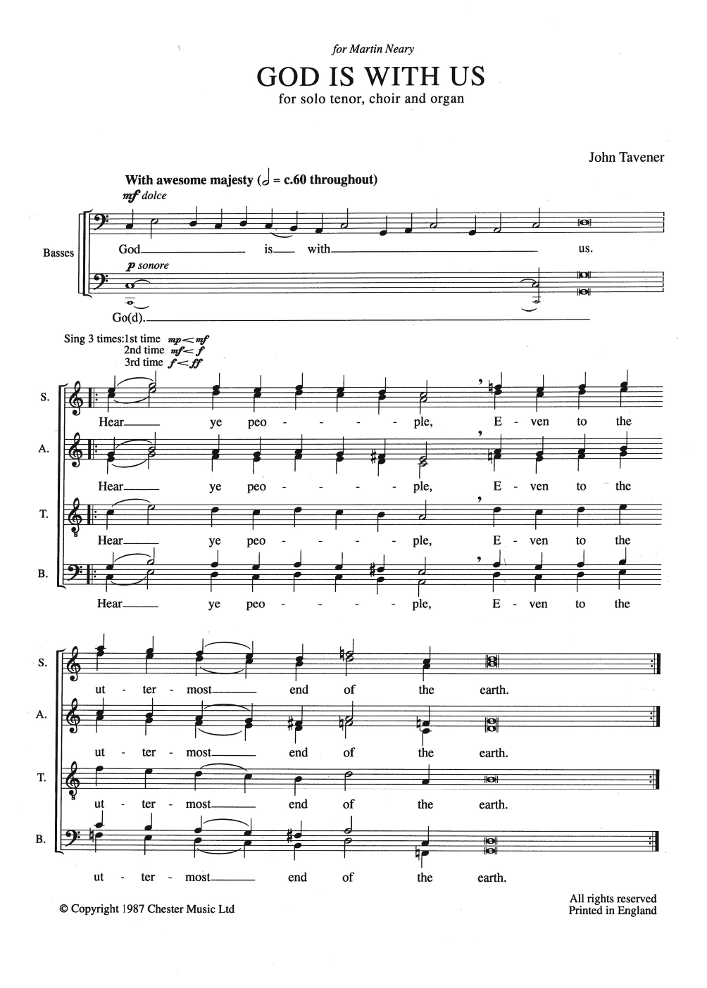 Learn to play John Tavener God Is With Us sheet music for Piano, Vocal & Guitar Chords in minutes. Price: 7.8900$ John Tavener God Is With Us sheet music notes and chords arranged for Piano, Vocal & Guitar Chords