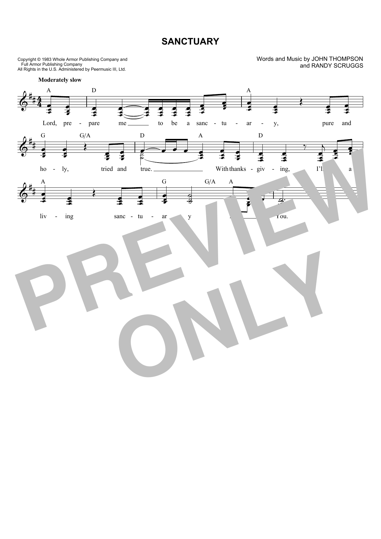 John Thompson Sanctuary sheet music notes and chords. Download Printable PDF.