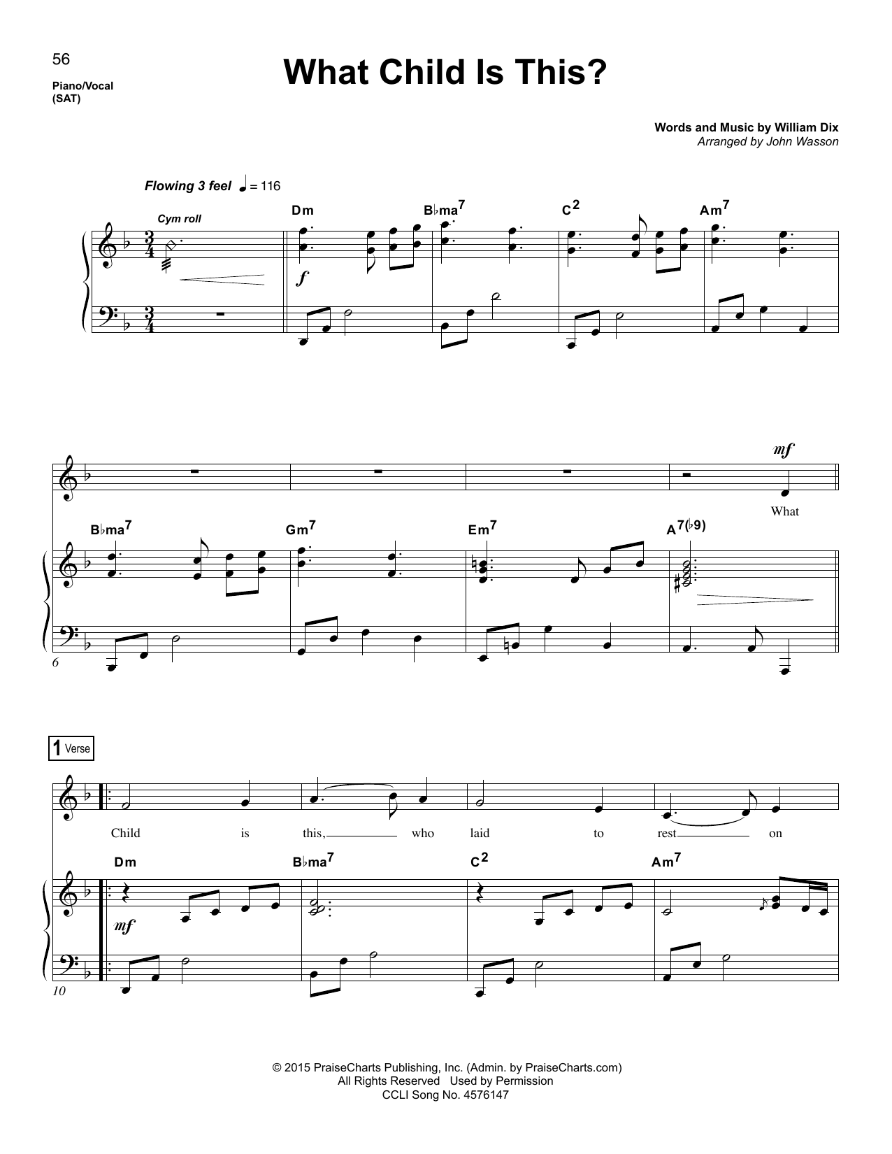 John Wasson What Child Is This? sheet music notes and chords. Download Printable PDF.