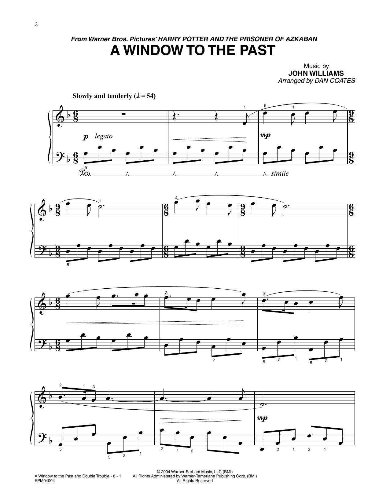 John Williams A Window To The Past (from Harry Potter) (arr. Dan Coates) sheet music notes and chords. Download Printable PDF.