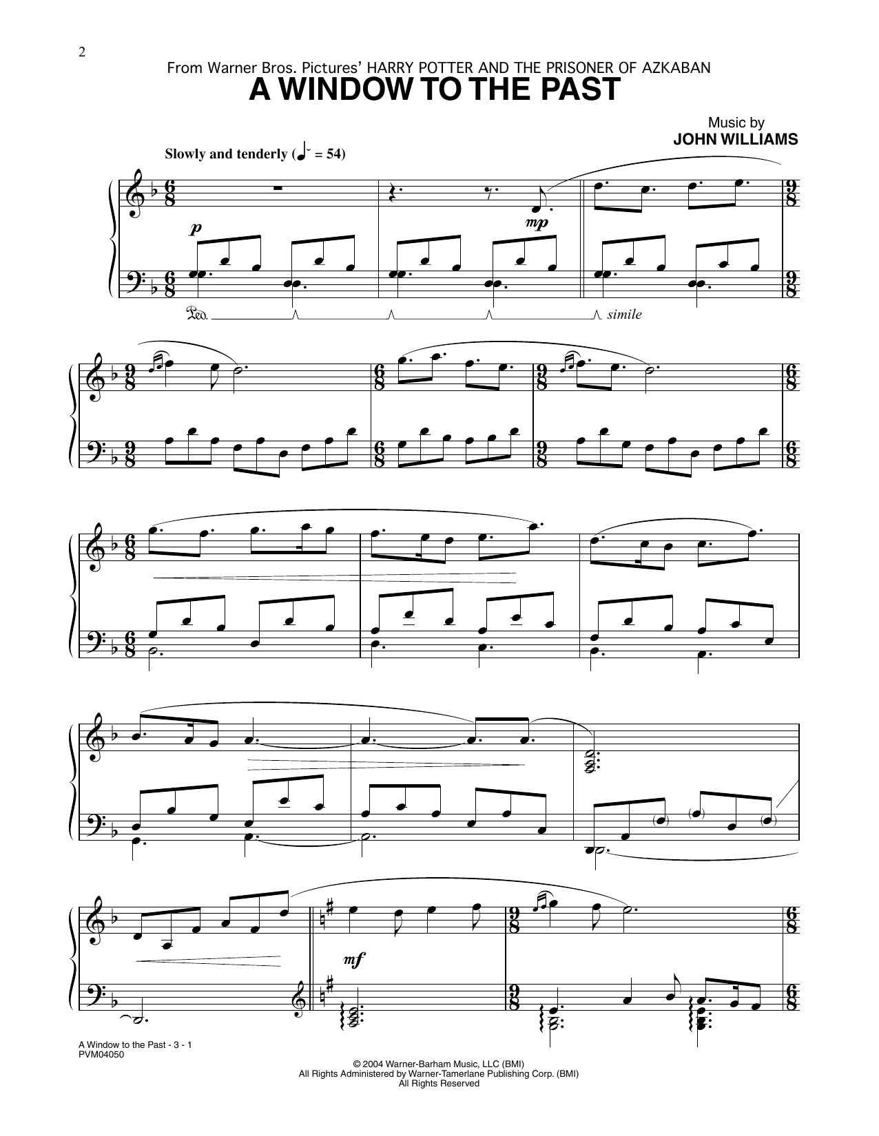 John Williams A Window To The Past (from Harry Potter) sheet music notes and chords. Download Printable PDF.