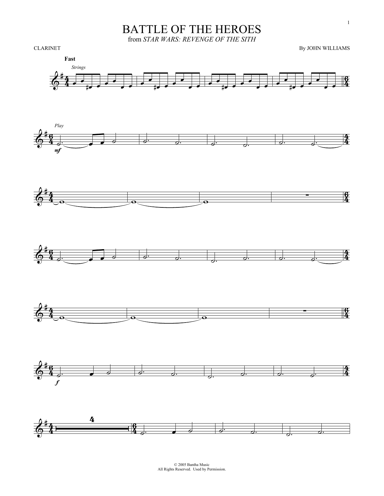 John Williams Battle Of The Heroes (from Star Wars: Revenge Of The Sith) sheet music notes and chords. Download Printable PDF.