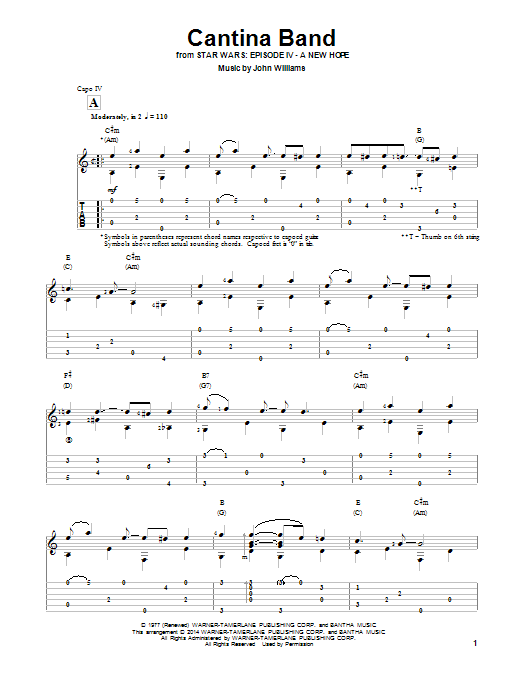 John Williams Cantina Band (from Star Wars: A New Hope) (arr. Ben Woolman) sheet music notes and chords. Download Printable PDF.