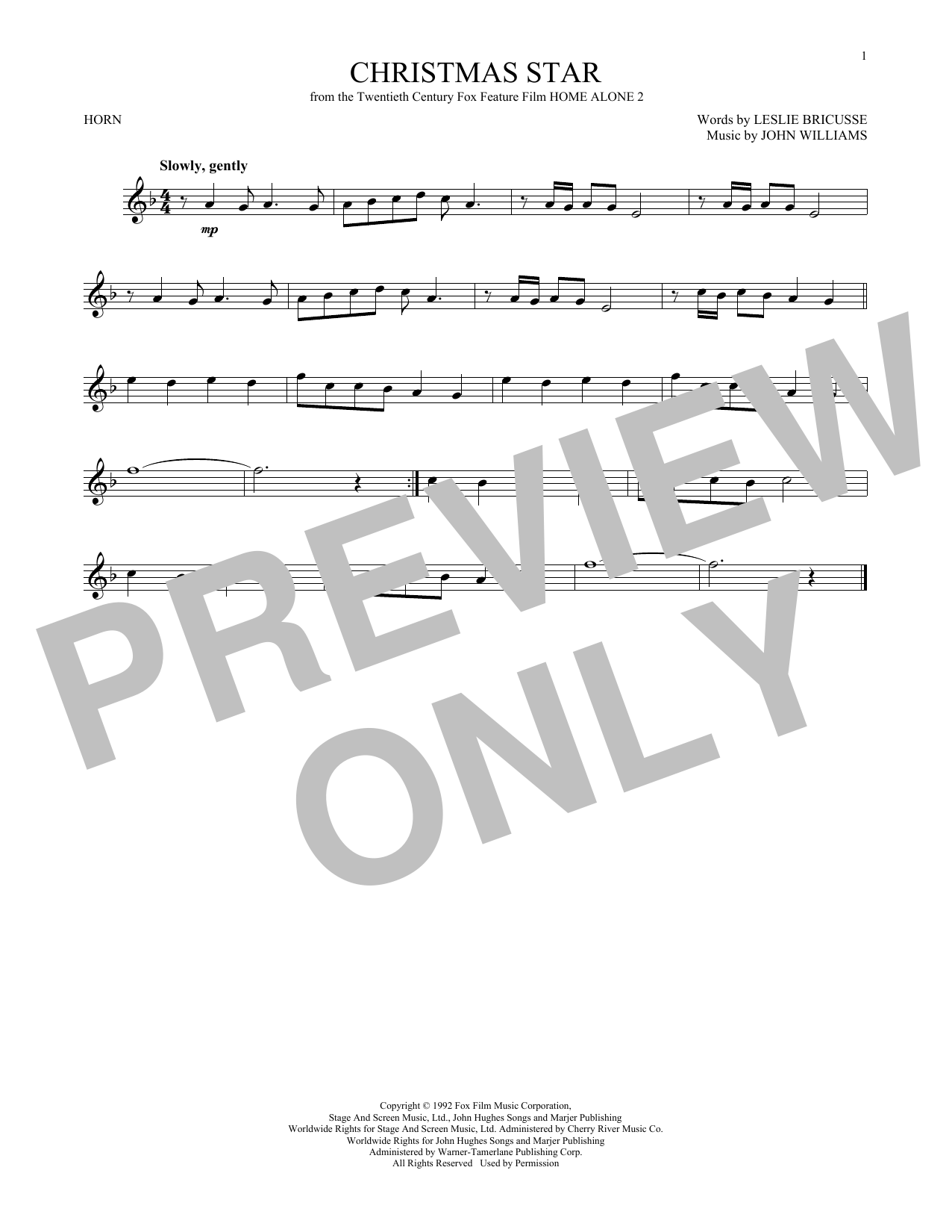 John Williams Christmas Star sheet music notes and chords. Download Printable PDF.