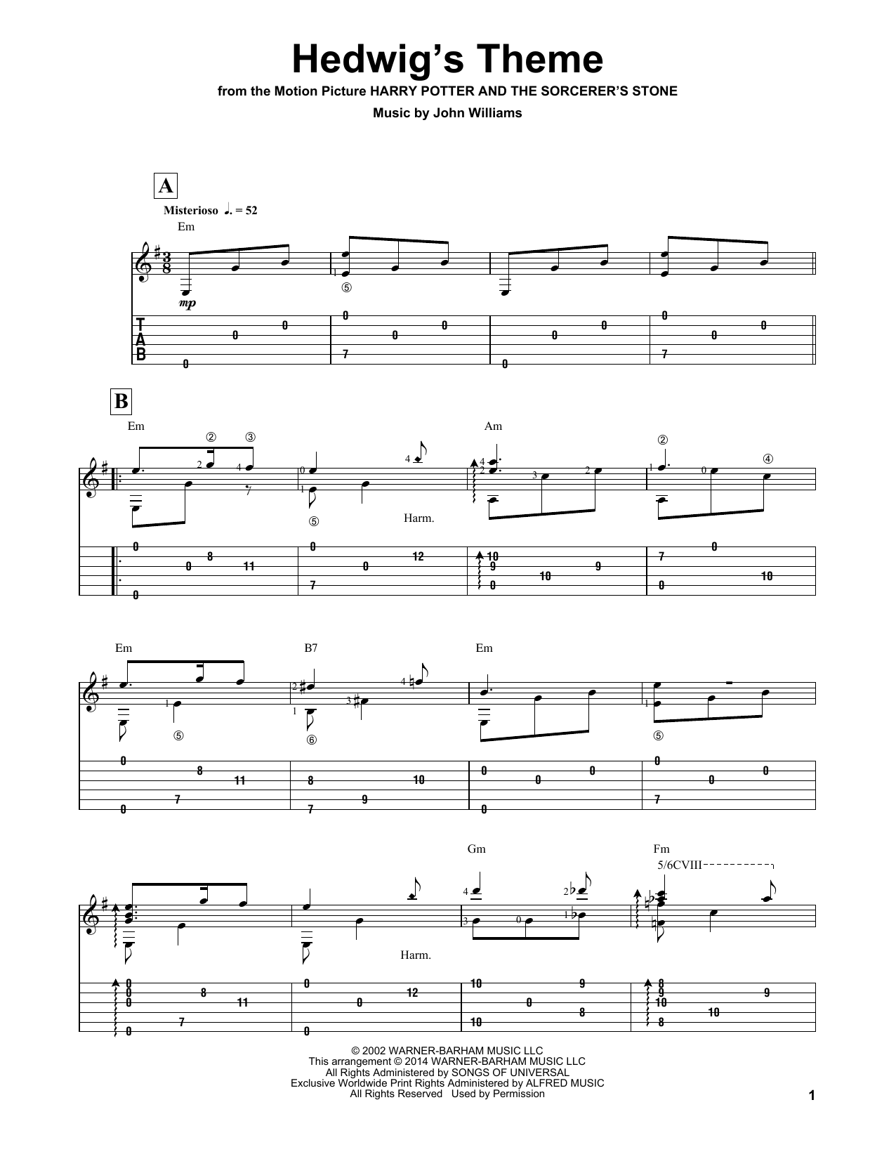 John Williams Hedwig's Theme (arr. Ben Woolman) (from Harry Potter And The Sorcerer's Stone) sheet music notes and chords. Download Printable PDF.