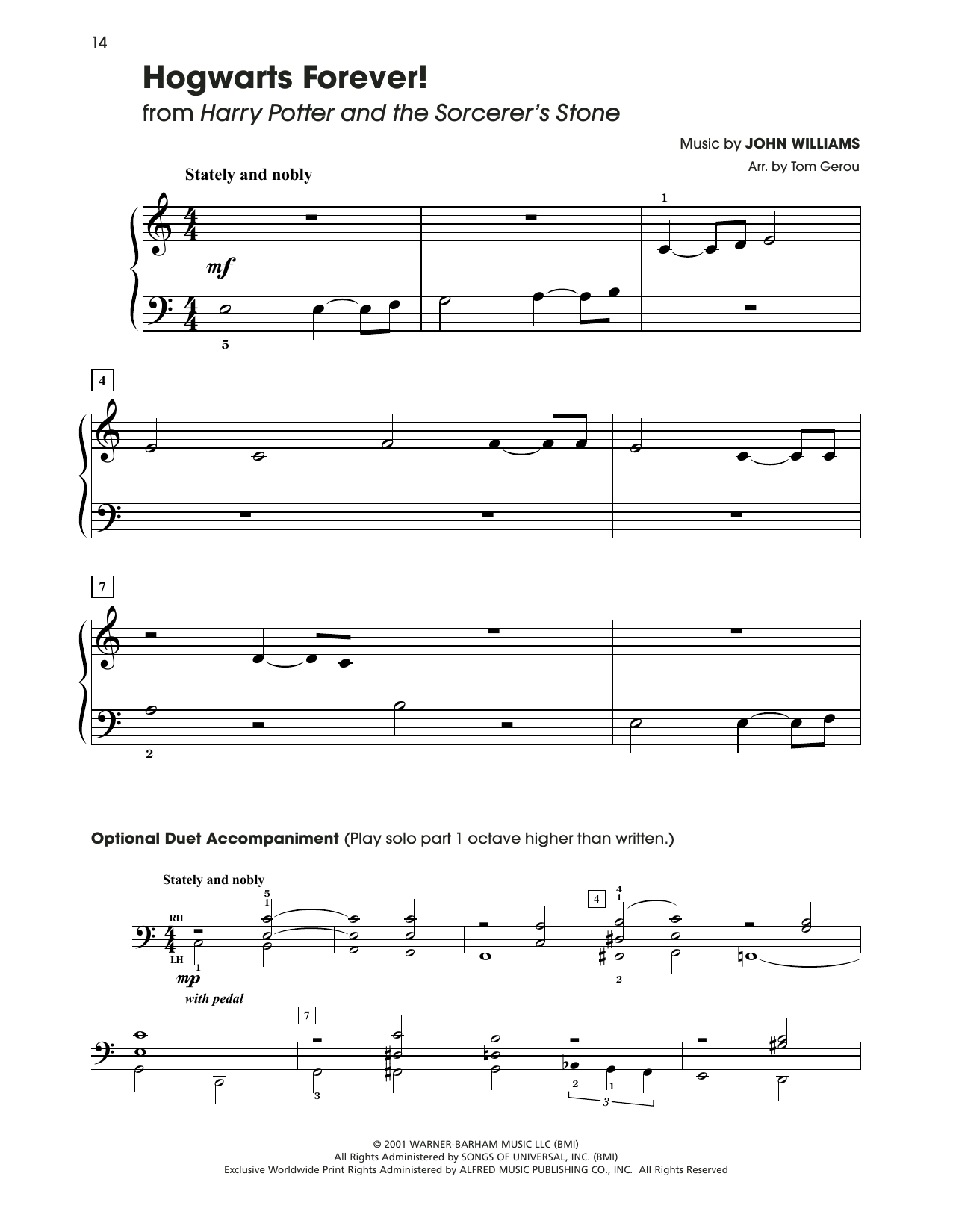 John Williams Hogwarts Forever (from Harry Potter) (arr. Tom Gerou) sheet music notes and chords. Download Printable PDF.