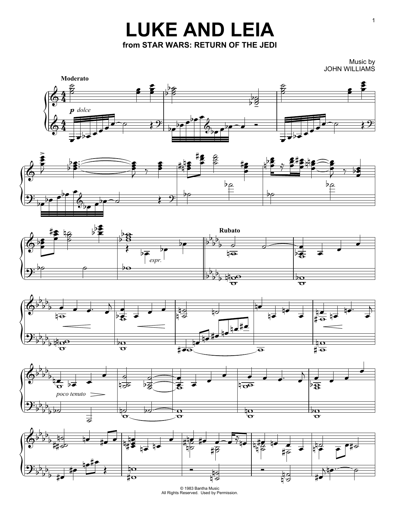 Learn to play John Williams Luke And Leia (from Star Wars: Return of the Jedi) sheet music for Easy Ukulele Tab in minutes. Price: 5.9900$ John Williams Luke And Leia (from Star Wars: Return of the Jedi) sheet music notes and chords arranged for Easy Ukulele Tab