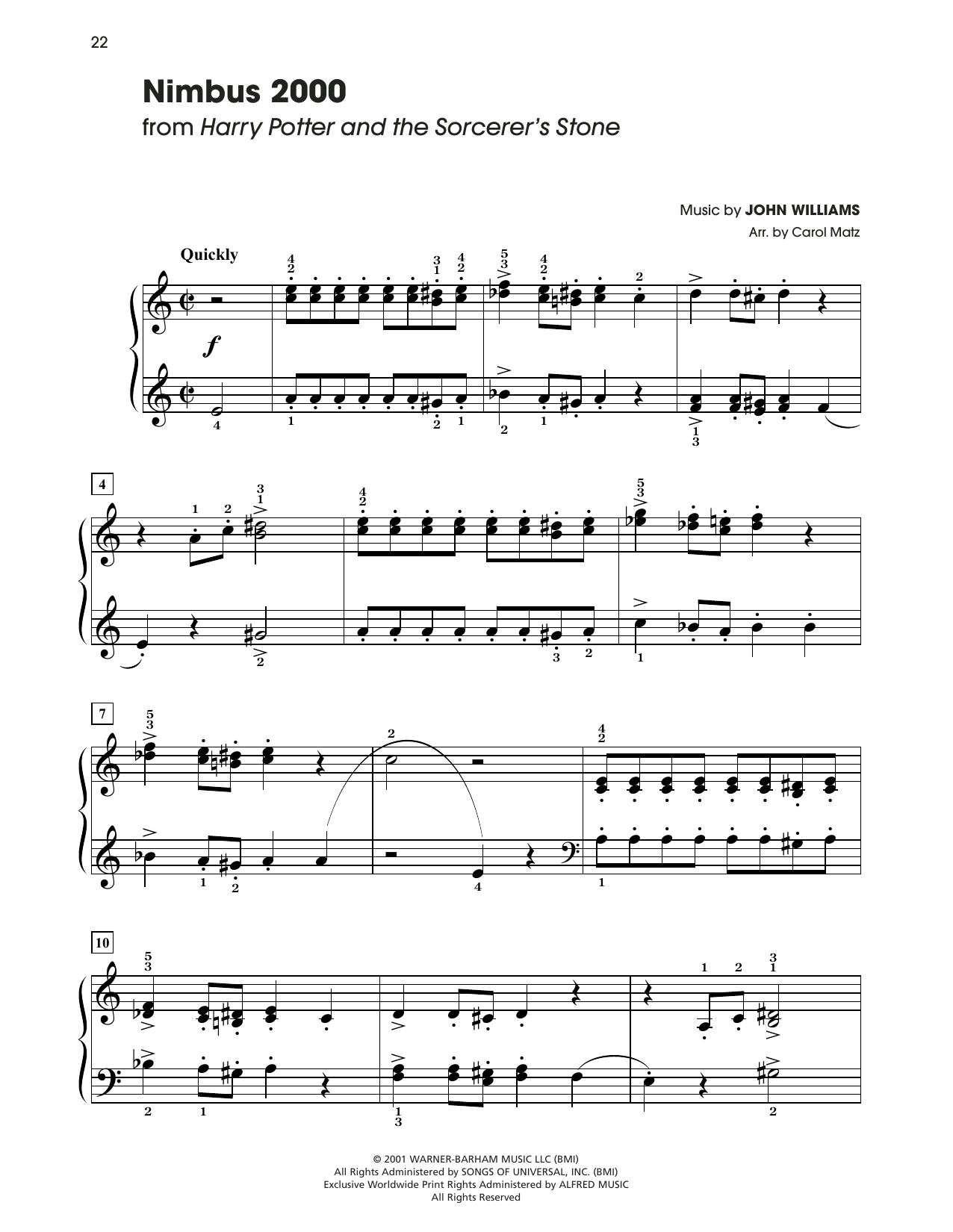 John Williams Nimbus 2000 (arr. Carol Matz) sheet music notes and chords. Download Printable PDF.