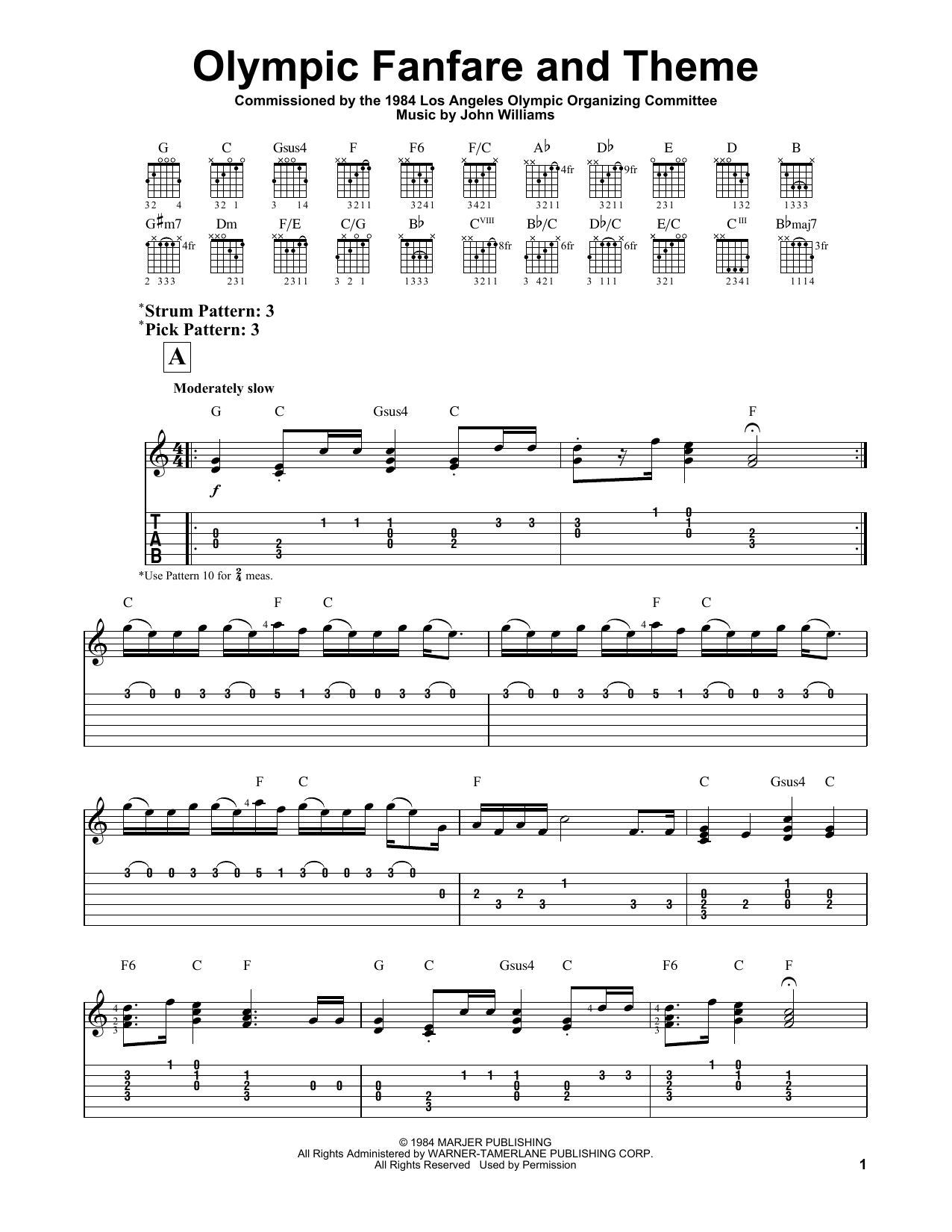 John Williams Olympic Fanfare And Theme sheet music notes and chords. Download Printable PDF.