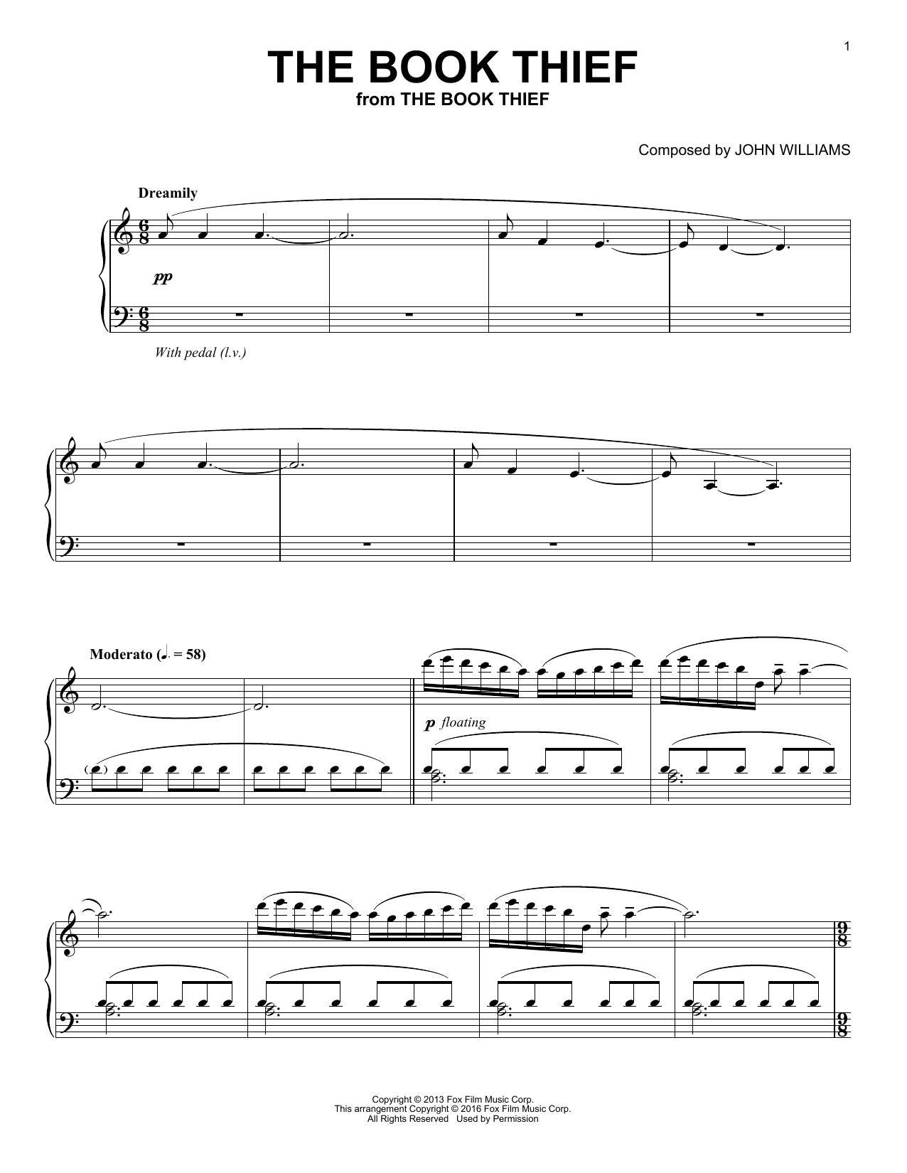 John Williams The Book Thief sheet music notes and chords. Download Printable PDF.