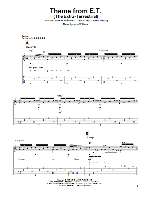 Ben Woolman Theme From E.T. (The Extra-Terrestrial) sheet music notes and chords arranged for Solo Guitar