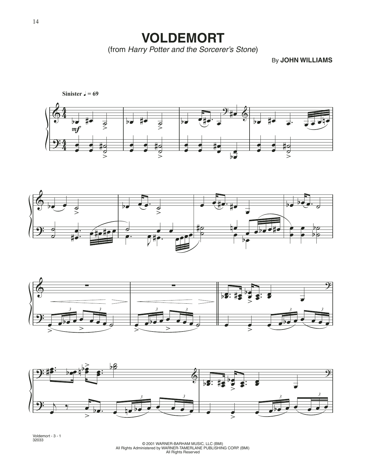 Learn to play John Williams Voldemort (from Harry Potter) sheet music for Piano Solo in minutes. Price: 6.9900$ John Williams Voldemort (from Harry Potter) sheet music notes and chords arranged for Piano Solo