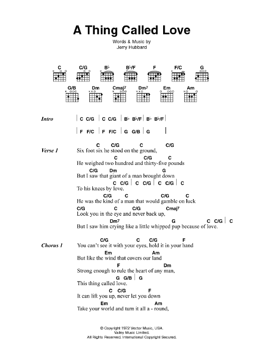 Johnny Cash A Thing Called Love sheet music notes and chords. Download Printable PDF.