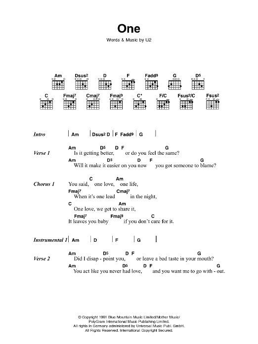 Johnny Cash One sheet music notes and chords. Download Printable PDF.