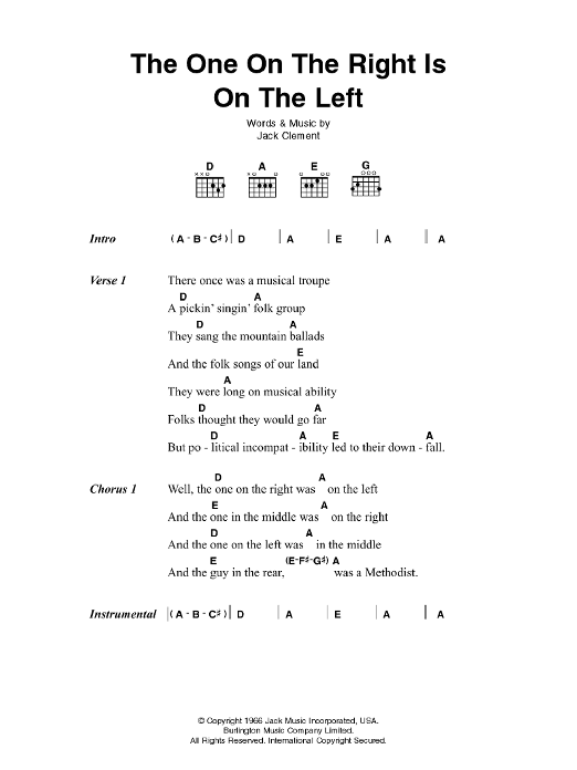 Johnny Cash The One On The Right Is On The Left sheet music notes and chords. Download Printable PDF.