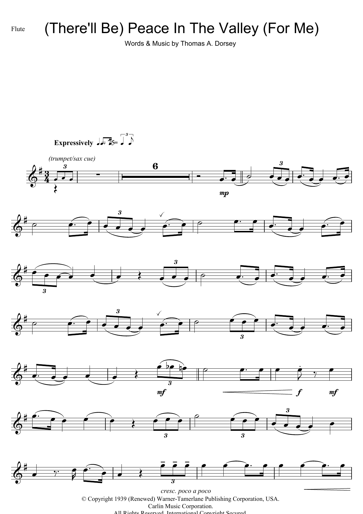 Johnny Cash (There'll Be) Peace In The Valley (For Me) sheet music notes and chords. Download Printable PDF.