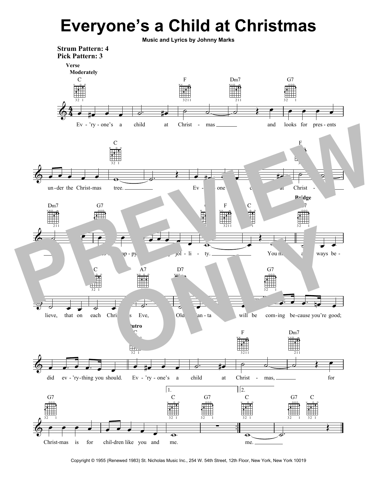 Johnny Marks Everyone's A Child At Christmas sheet music notes and chords. Download Printable PDF.