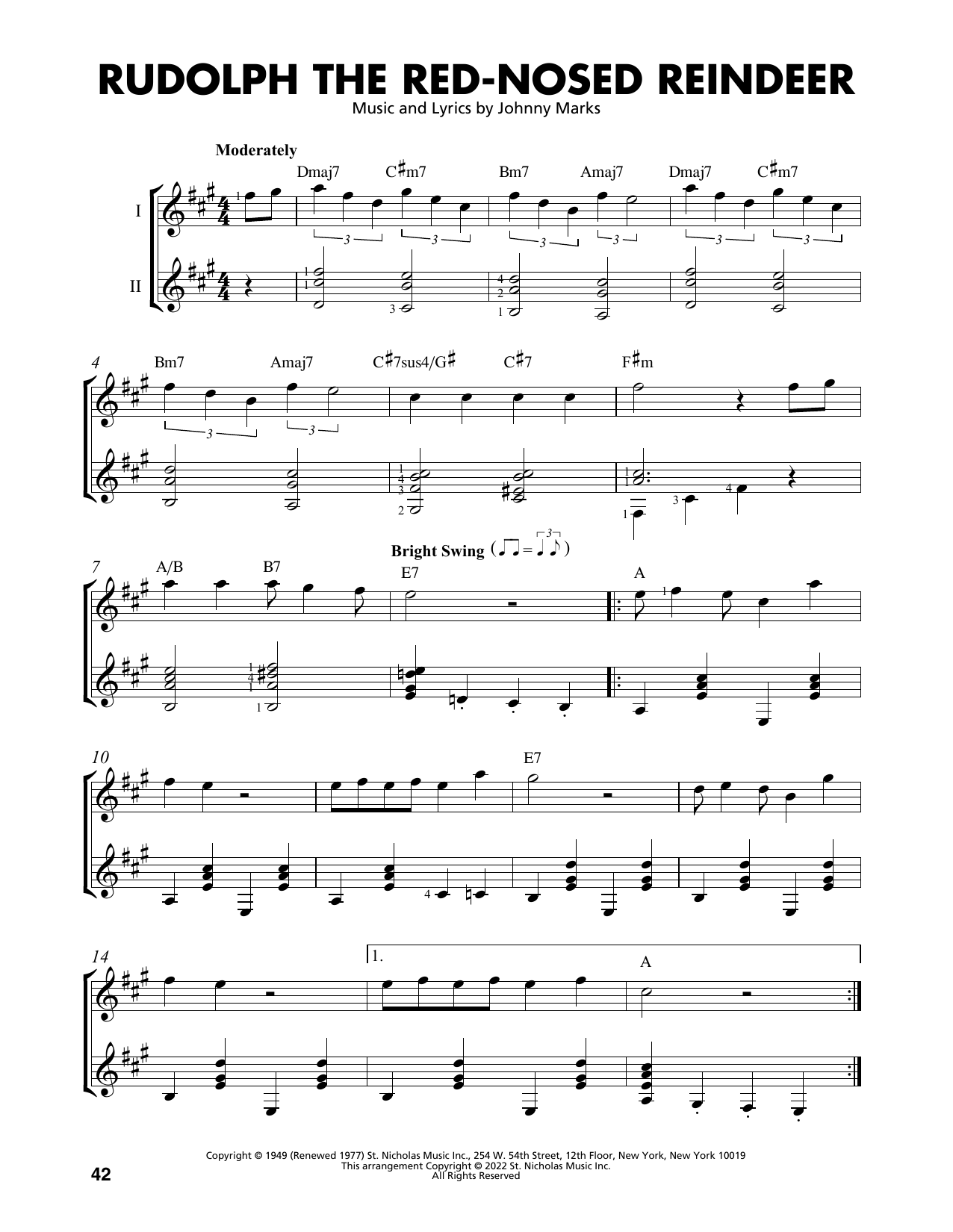 Johnny Marks Rudolph The Red-Nosed Reindeer (arr. Mark Phillips) sheet music notes and chords. Download Printable PDF.