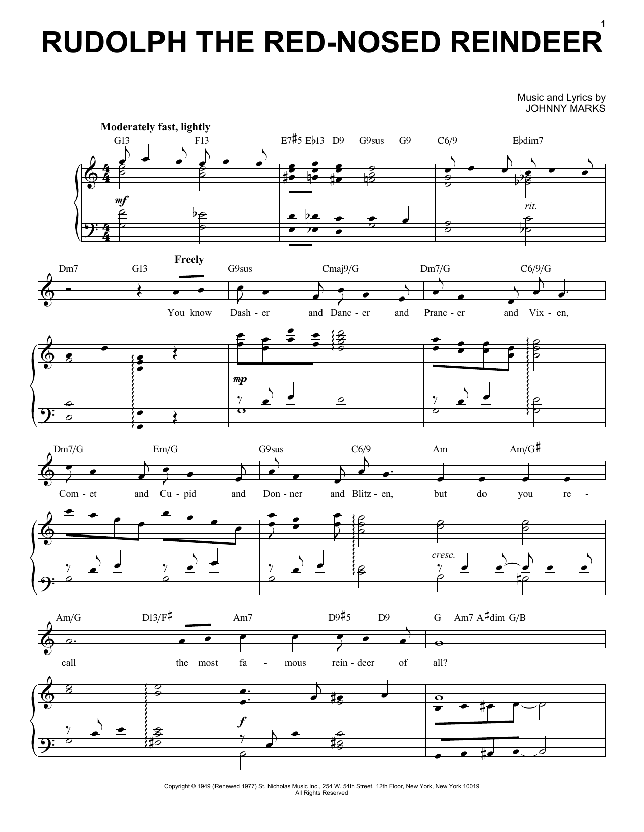 Johnny Marks Rudolph The Red-Nosed Reindeer [Jazz Version] (arr. Brent Edstrom) sheet music notes and chords. Download Printable PDF.