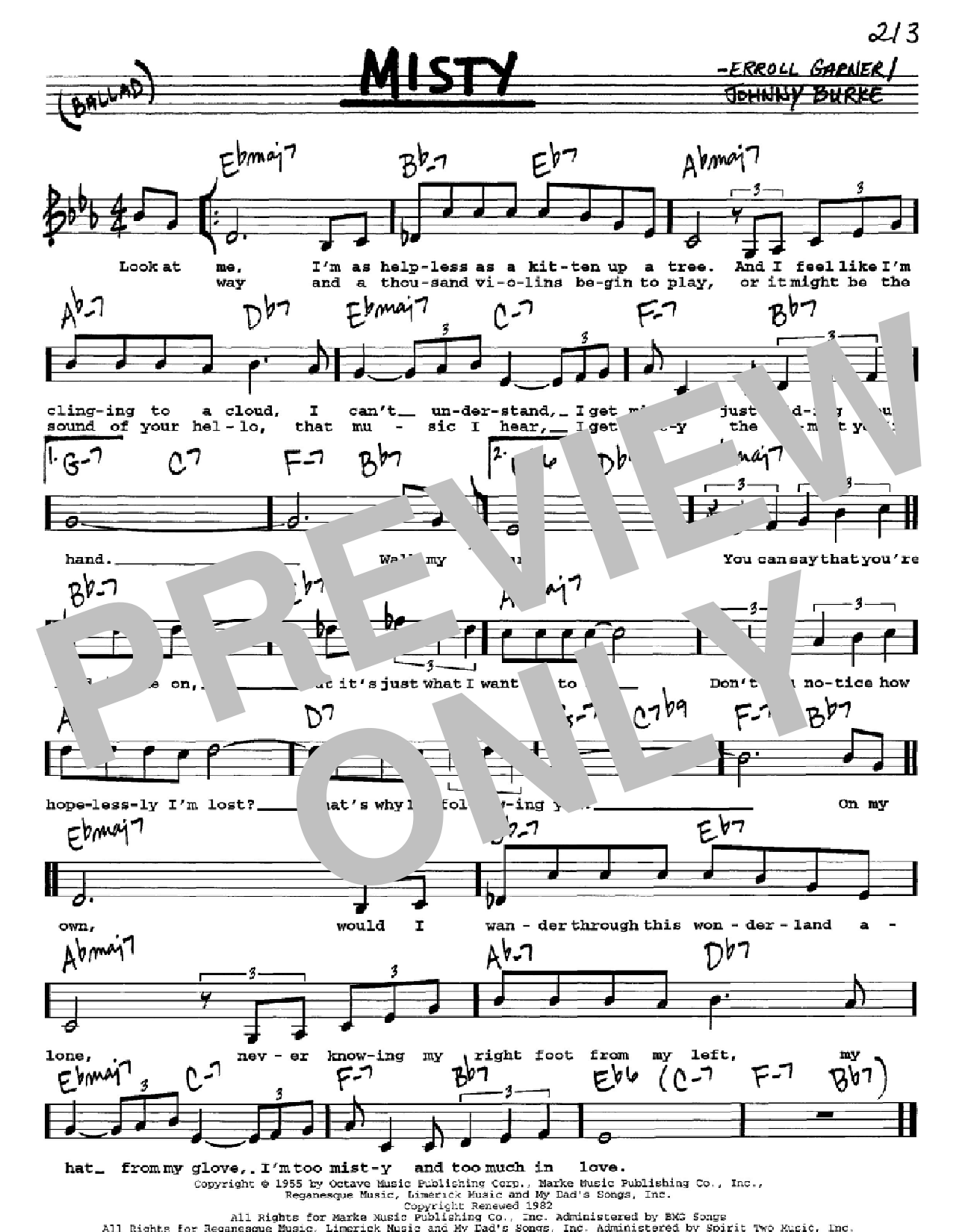 Johnny Mathis Misty sheet music notes and chords. Download Printable PDF.