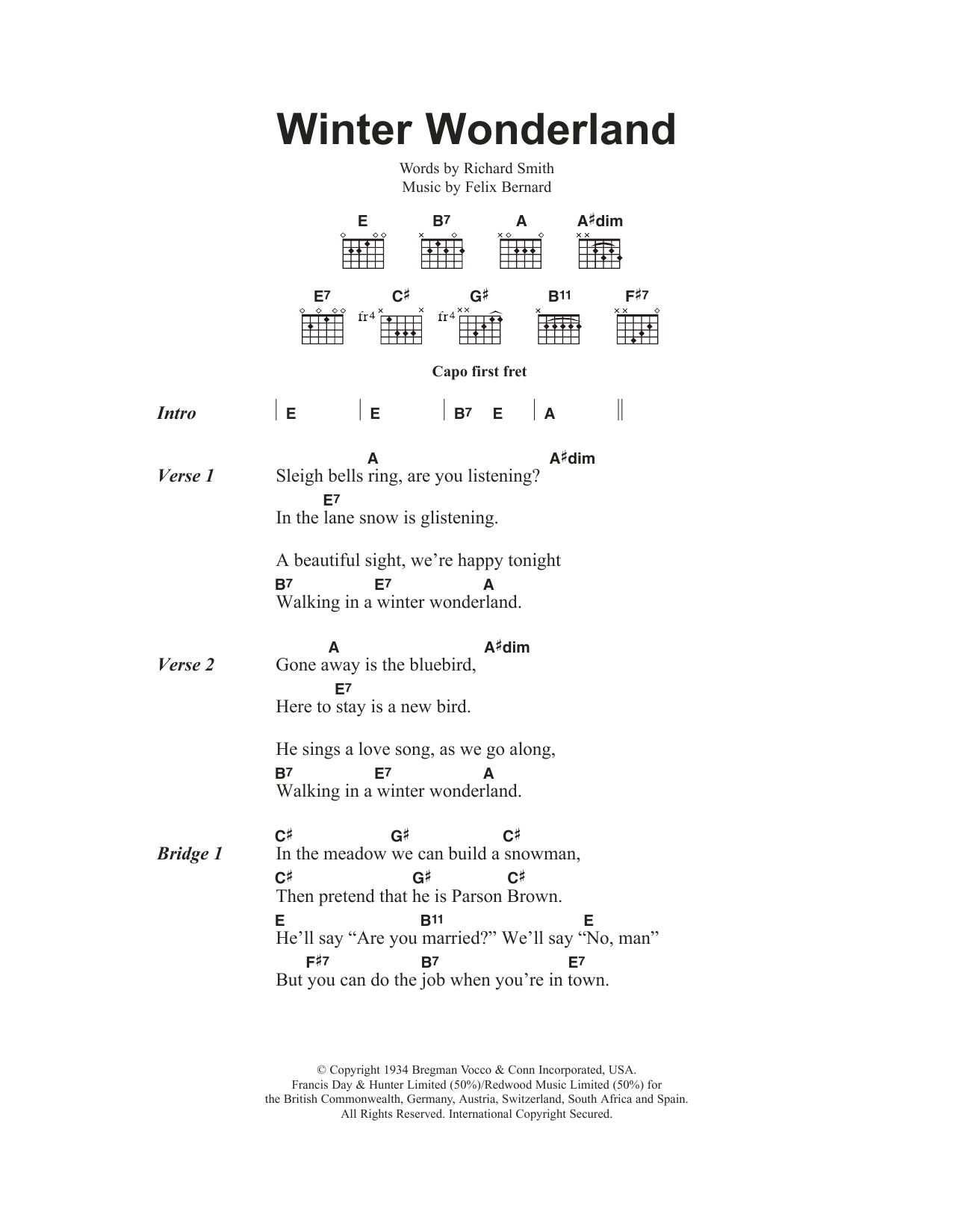 Johnny Mathis Winter Wonderland sheet music notes and chords. Download Printable PDF.