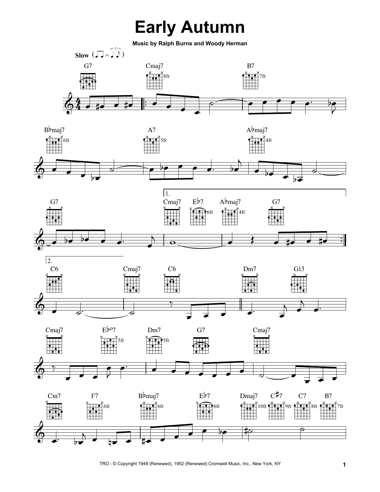 Johnny Mercer Early Autumn sheet music notes and chords. Download Printable PDF.