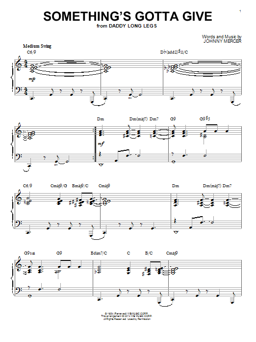 Johnny Mercer Something's Gotta Give [Jazz version] (arr. Brent Edstrom) sheet music notes and chords. Download Printable PDF.