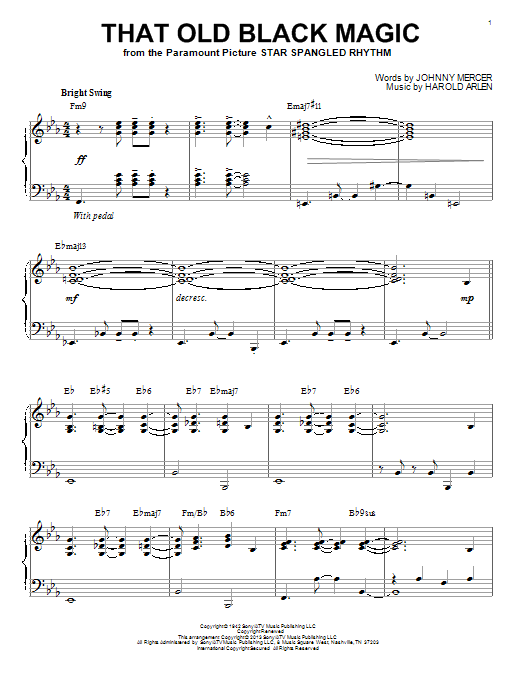 Johnny Mercer That Old Black Magic [Jazz version] (arr. Brent Edstrom) sheet music notes and chords. Download Printable PDF.