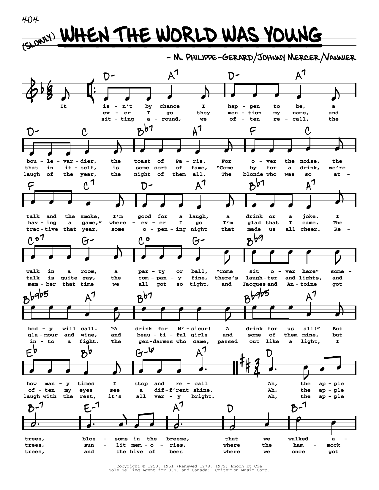 Learn to play Johnny Mercer When The World Was Young (High Voice) sheet music for Real Book – Melody, Lyrics & Chords in minutes. Price: 5.9900$ Johnny Mercer When The World Was Young (High Voice) sheet music notes and chords arranged for Real Book – Melody, Lyrics & Chords