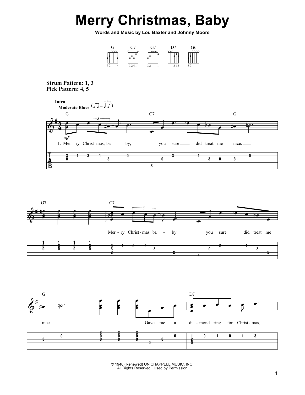 Johnny Moore Merry Christmas, Baby sheet music notes and chords. Download Printable PDF.