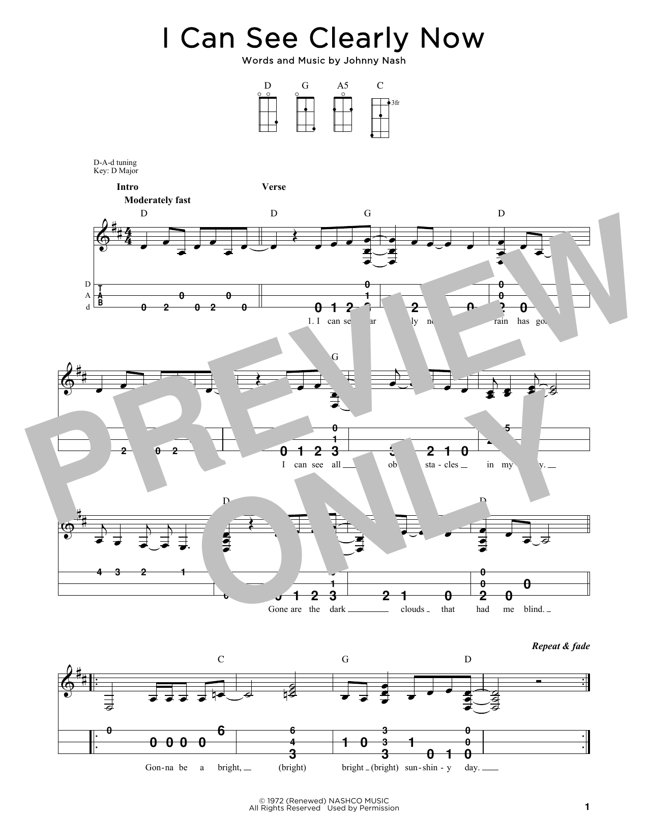 Johnny Nash I Can See Clearly Now (arr. Steven B. Eulberg) sheet music notes and chords. Download Printable PDF.