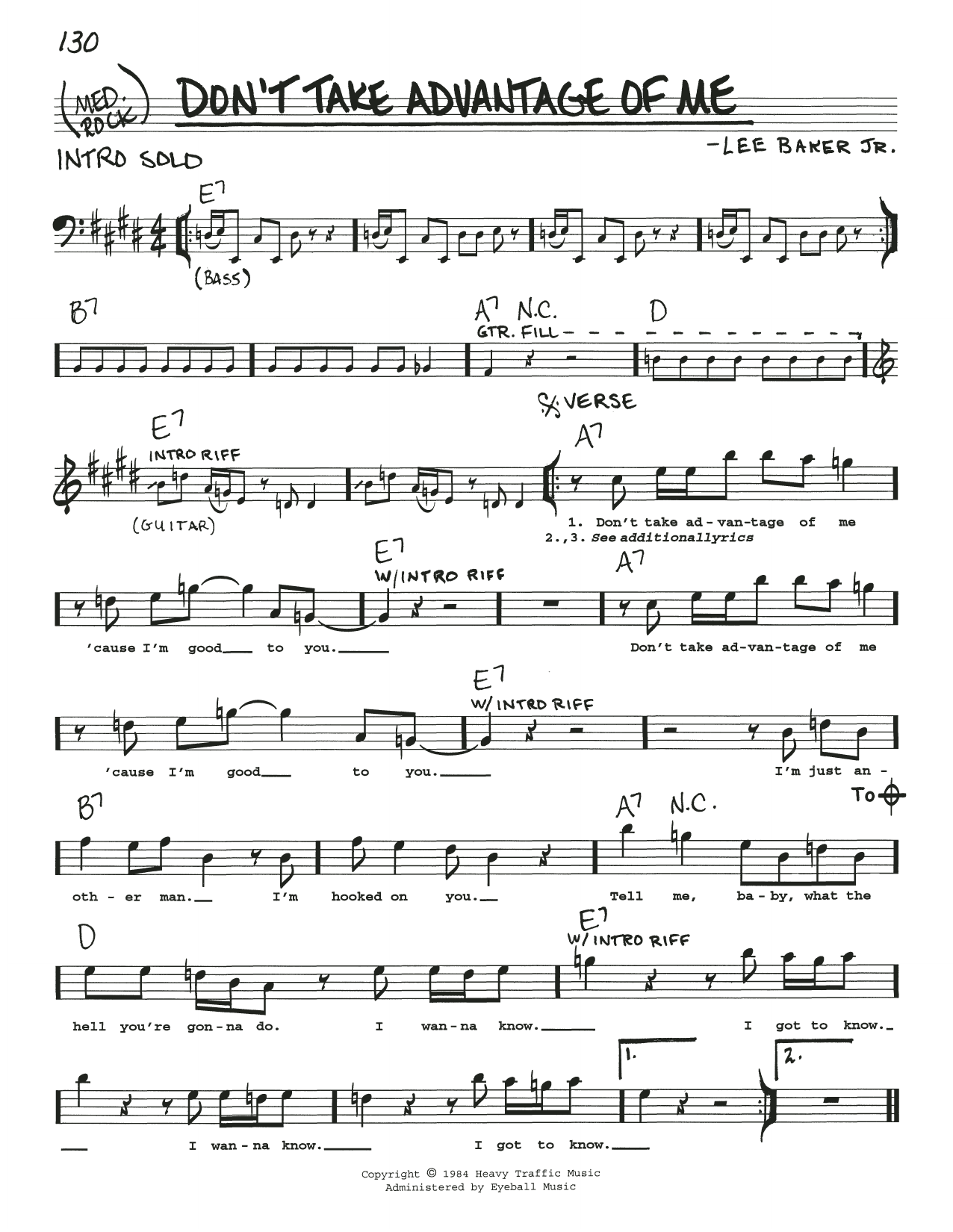 Learn to play Johnny Winter Don't Take Advantage Of Me sheet music for Real Book – Melody, Lyrics & Chords in minutes. Price: 5.9900$ Johnny Winter Don't Take Advantage Of Me sheet music notes and chords arranged for Real Book – Melody, Lyrics & Chords