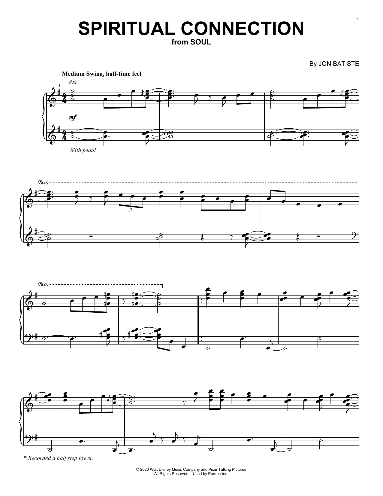 Learn to play Jon Batiste Spiritual Connection (from Soul) sheet music for Piano Solo in minutes. Price: 7.8900$ Jon Batiste Spiritual Connection (from Soul) sheet music notes and chords arranged for Piano Solo