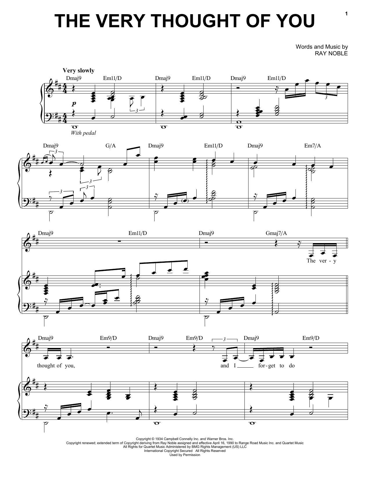 Jon Batiste The Very Thought Of You sheet music notes and chords. Download Printable PDF.