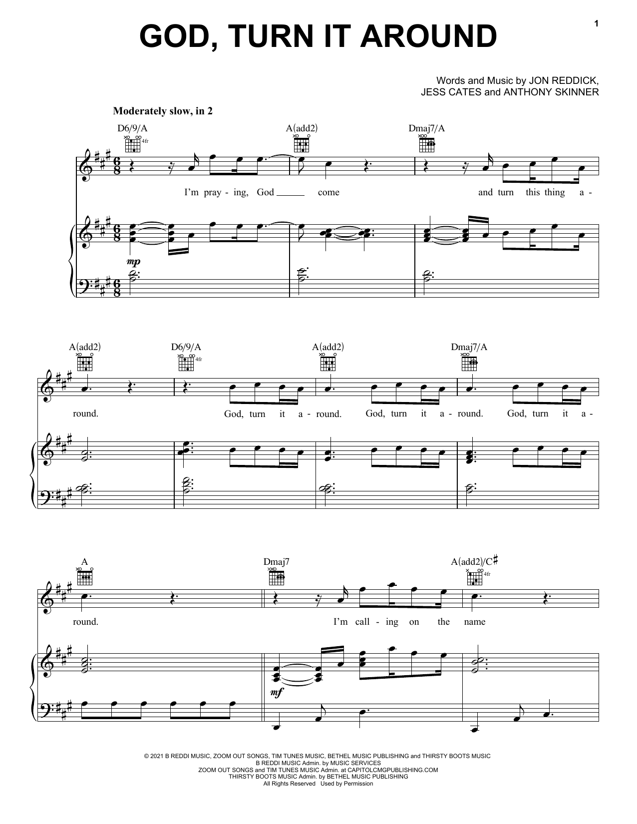 Learn to play Jon Reddick God, Turn It Around sheet music for Piano, Vocal & Guitar Chords (Right-Hand Melody) in minutes. Price: 7.8900$ Jon Reddick God, Turn It Around sheet music notes and chords arranged for Piano, Vocal & Guitar Chords (Right-Hand Melody)