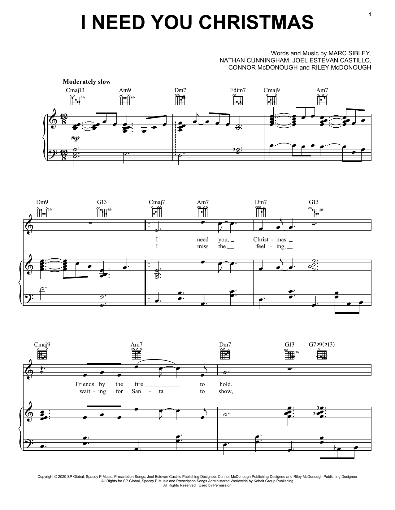 Learn to play Jonas Brothers I Need You Christmas sheet music for Piano, Vocal & Guitar Chords (Right-Hand Melody) in minutes. Price: 6.9900$ Jonas Brothers I Need You Christmas sheet music notes and chords arranged for Piano, Vocal & Guitar Chords (Right-Hand Melody)