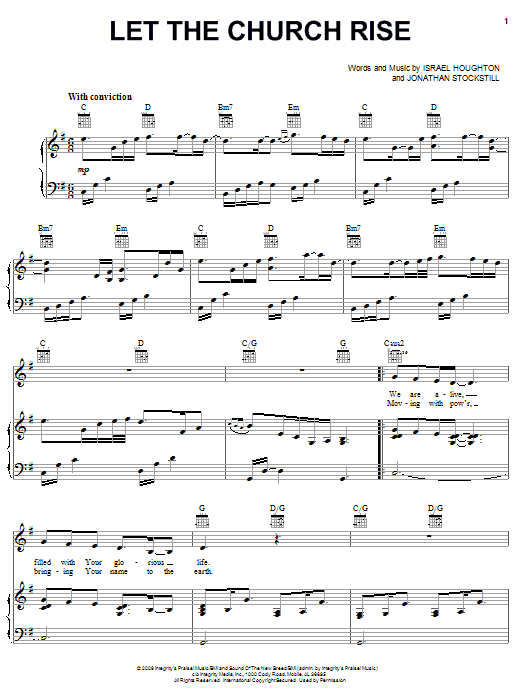 Learn to play Israel Houghton Let The Church Rise sheet music for Piano, Vocal & Guitar Chords (Right-Hand Melody) in minutes. Price: 7.8900$ Israel Houghton Let The Church Rise sheet music notes and chords arranged for Piano, Vocal & Guitar Chords (Right-Hand Melody)