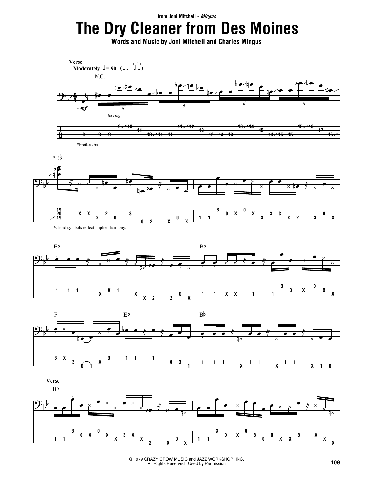 Joni Mitchell The Dry Cleaner From Des Moines sheet music notes and chords. Download Printable PDF.