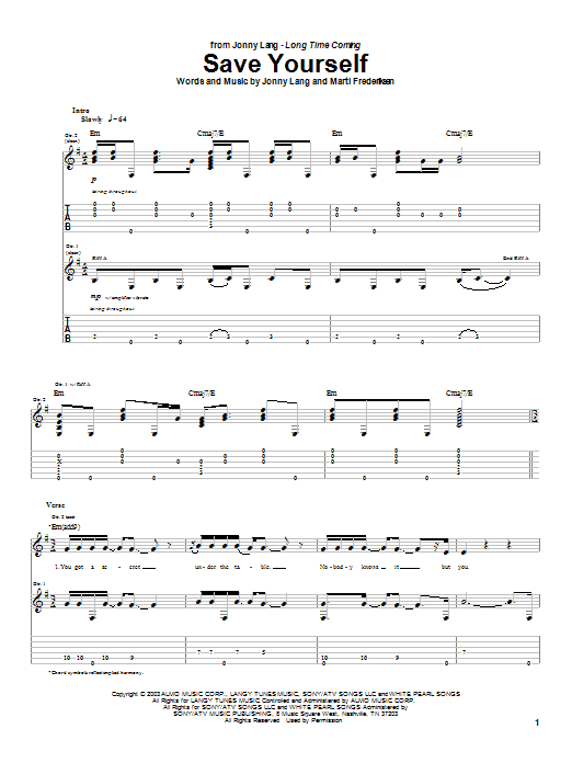 Learn to play Jonny Lang Save Yourself sheet music for Guitar Tab in minutes. Price: 7.8900$ Jonny Lang Save Yourself sheet music notes and chords arranged for Guitar Tab