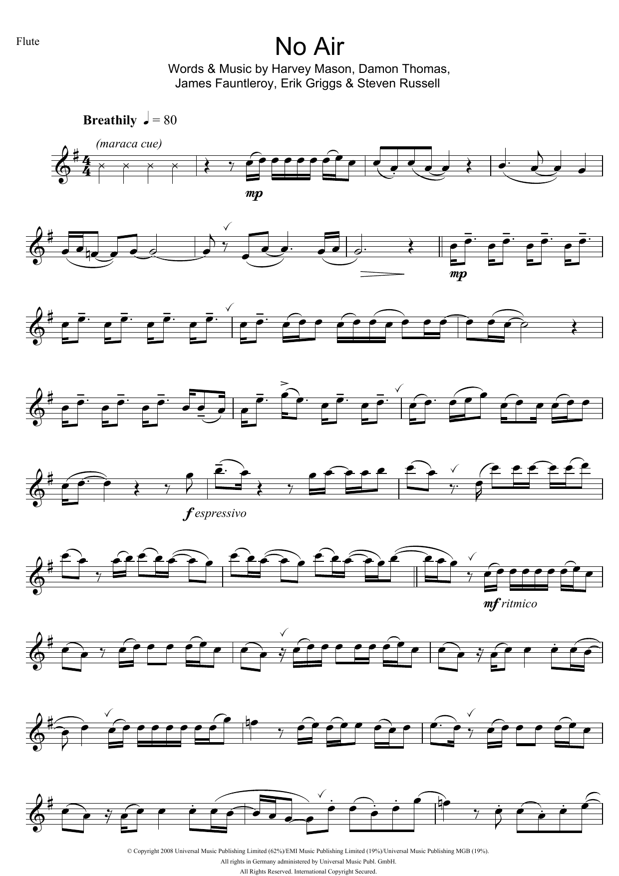 Jordin Sparks No Air sheet music notes and chords. Download Printable PDF.