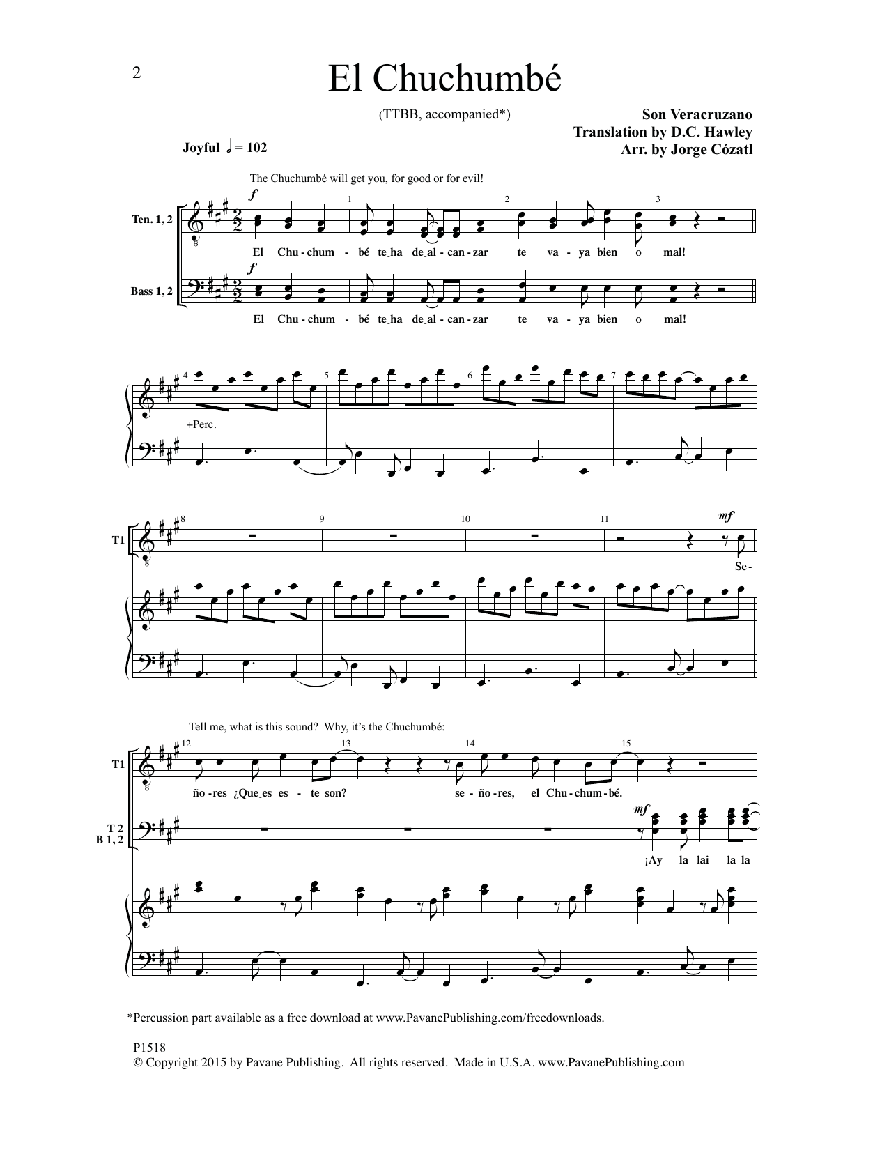 Jorge Cozatl El Chuchumbe sheet music notes and chords. Download Printable PDF.