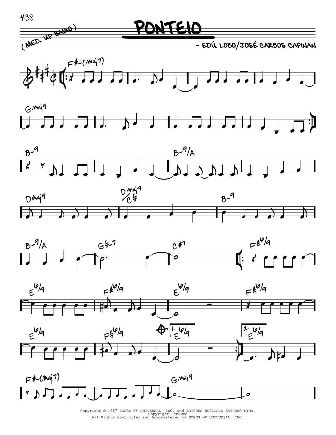 Learn to play Jose Carbos Capinan Ponteio sheet music for Real Book – Melody & Chords in minutes. Price: 5.9900$ Jose Carbos Capinan Ponteio sheet music notes and chords arranged for Real Book – Melody & Chords