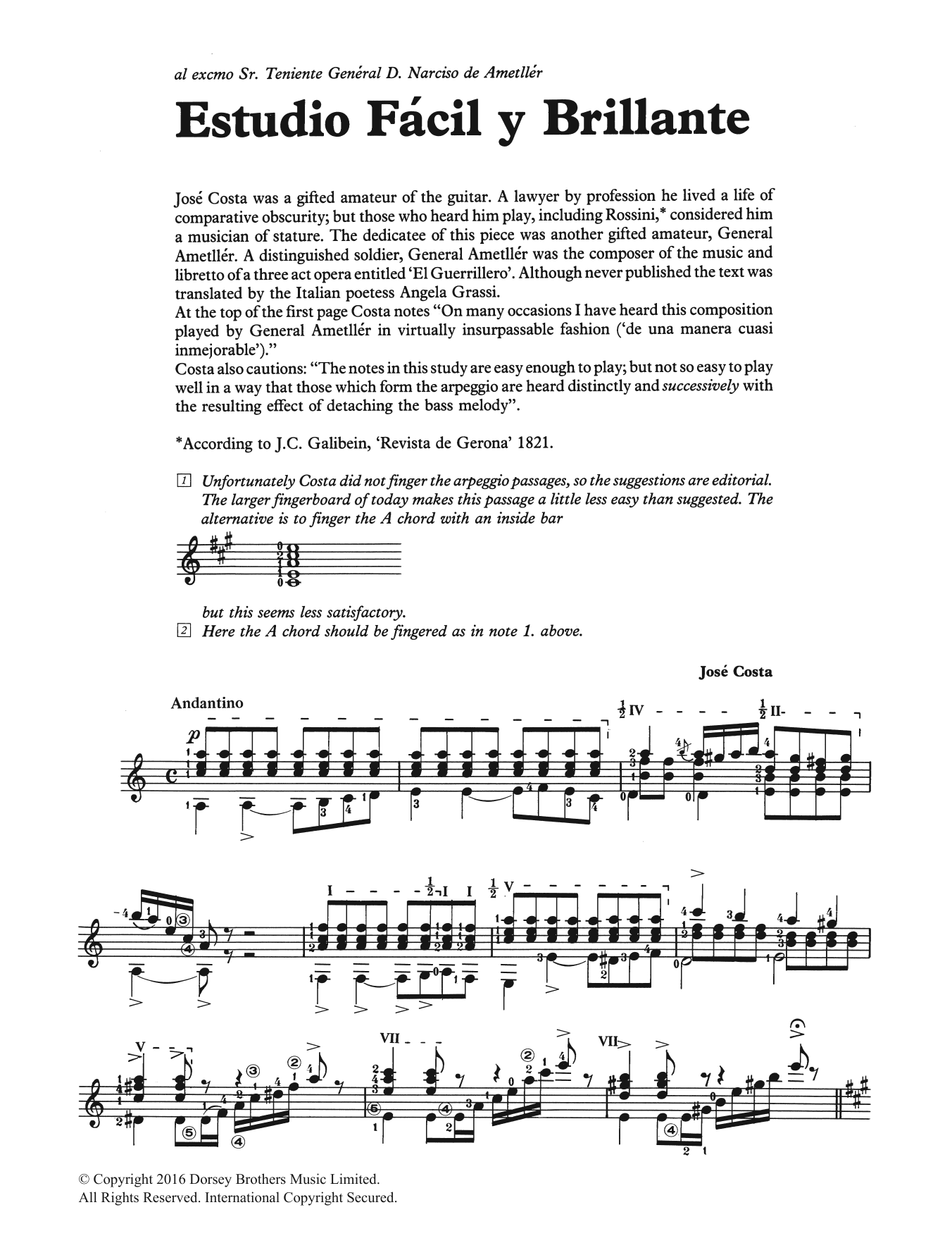 José Costa Estudio Facil Y Brillante sheet music notes and chords. Download Printable PDF.