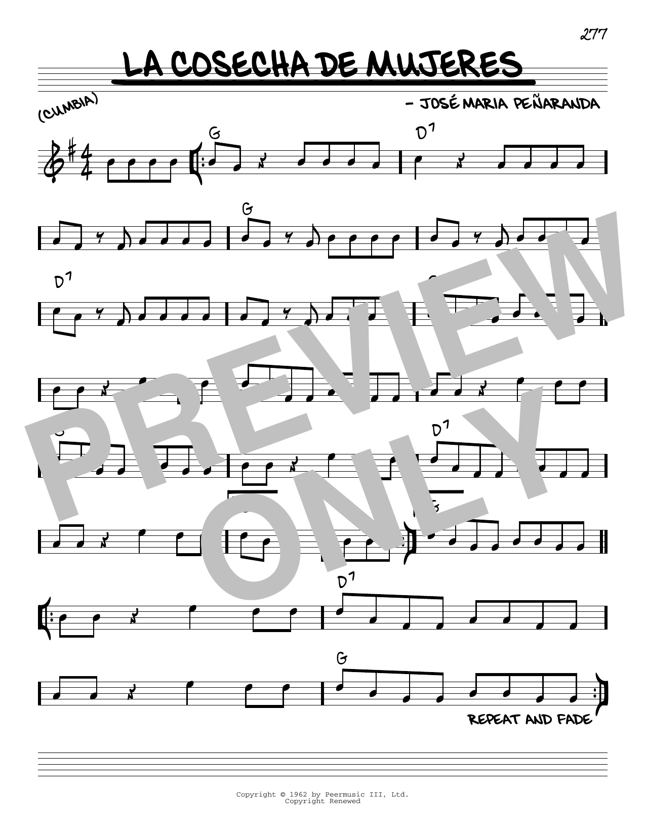 Learn to play José Maria Peñaranda La Cosecha De Mujeres sheet music for Real Book – Melody & Chords in minutes. Price: 5.9900$ José Maria Peñaranda La Cosecha De Mujeres sheet music notes and chords arranged for Real Book – Melody & Chords