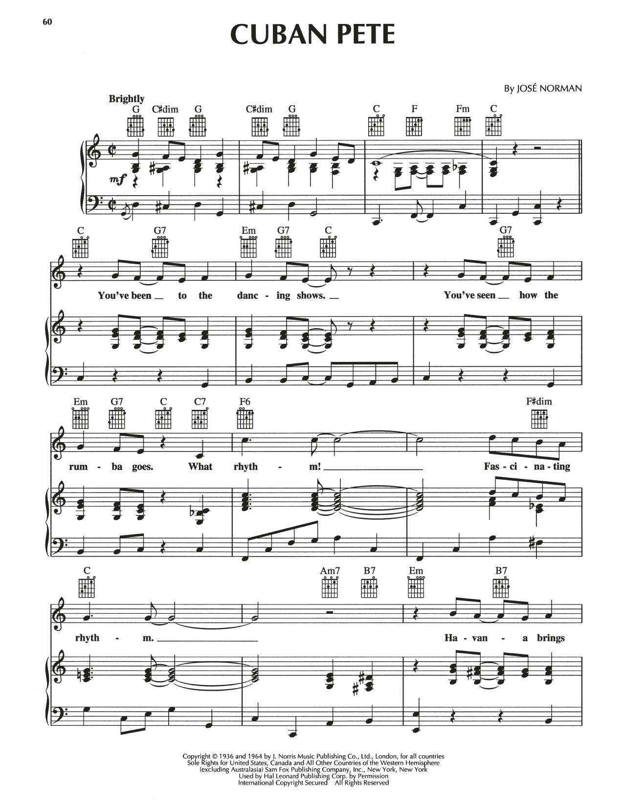 Jose Norman Cuban Pete sheet music notes and chords. Download Printable PDF.