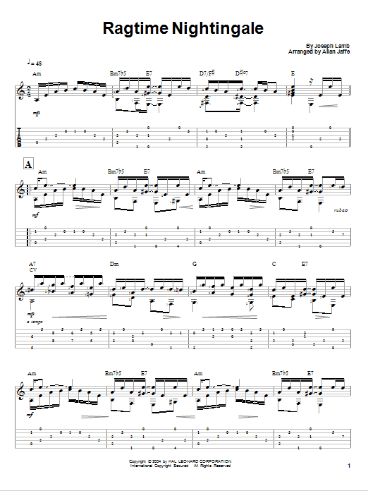 Learn to play Joseph Lamb Ragtime Nightingale sheet music for Piano Solo in minutes. Price: 7.8900$ Joseph Lamb Ragtime Nightingale sheet music notes and chords arranged for Piano Solo