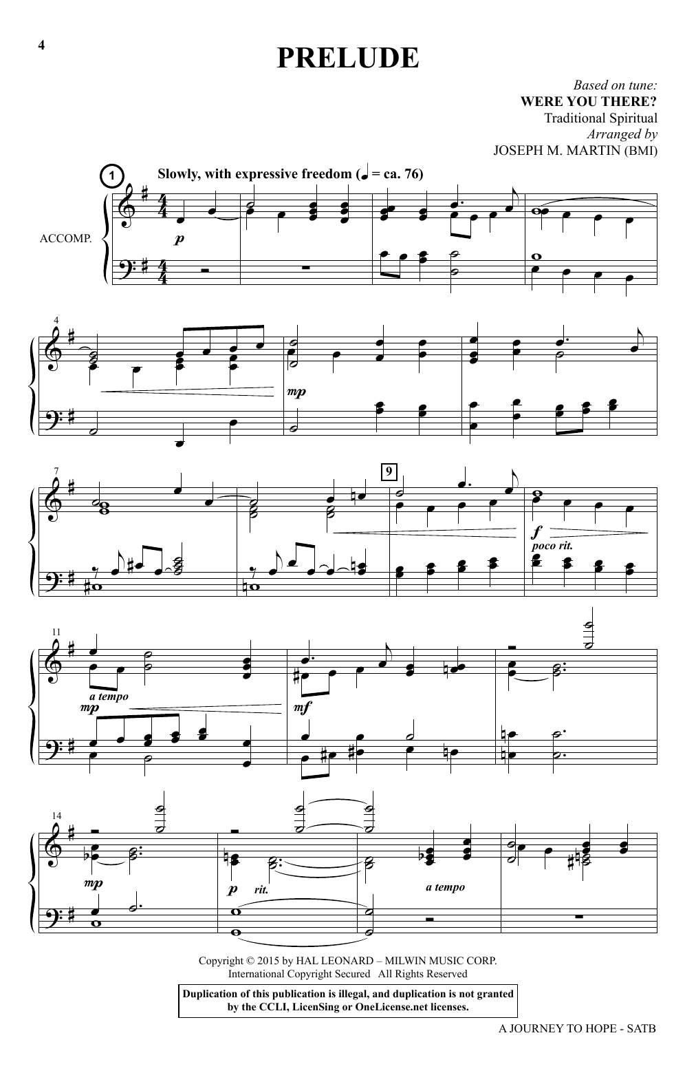 Learn to play Joseph M. Martin A Journey To Hope (A Cantata Inspired By Spirituals) sheet music for SATB Choir in minutes. Price: 11.9700$ Joseph M. Martin A Journey To Hope (A Cantata Inspired By Spirituals) sheet music notes and chords arranged for SATB Choir