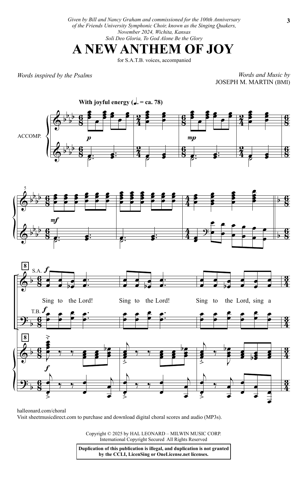 Learn to play Joseph M. Martin A New Anthem Of Joy sheet music for SATB Choir in minutes. Price: 3.9900$ Joseph M. Martin A New Anthem Of Joy sheet music notes and chords arranged for SATB Choir