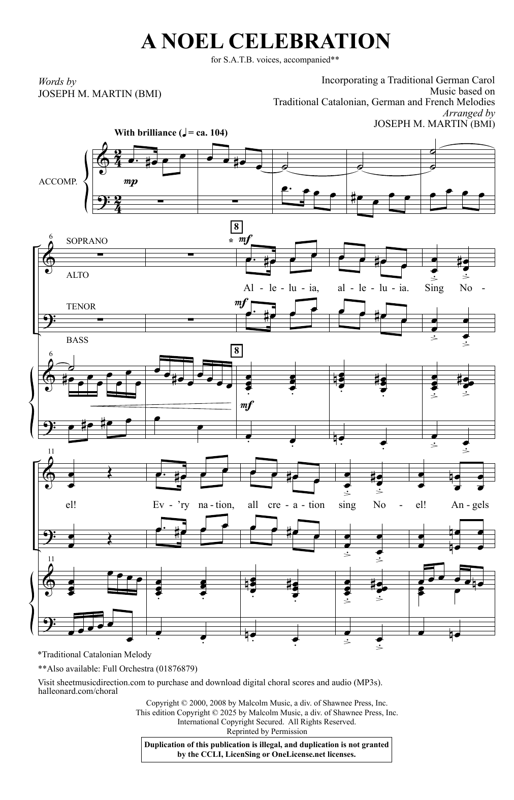 Learn to play Joseph M. Martin A Noel Celebration sheet music for SATB Choir in minutes. Price: 3.9900$ Joseph M. Martin A Noel Celebration sheet music notes and chords arranged for SATB Choir