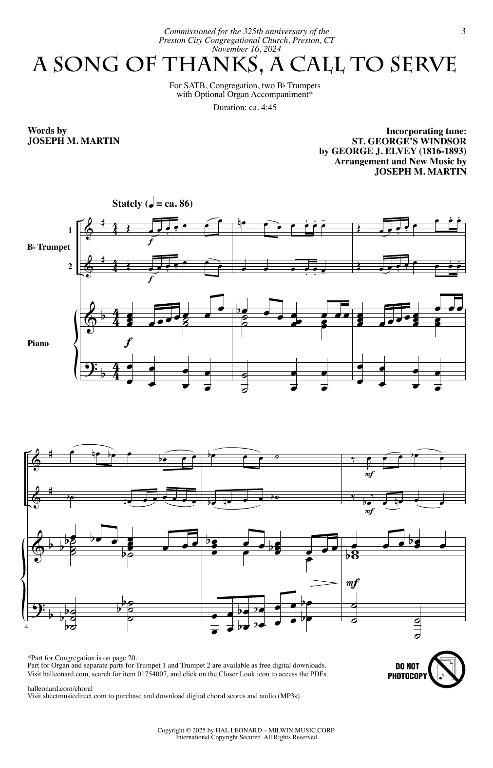 Learn to play Joseph M. Martin A Song Of Thanks, A Call To Serve sheet music for SATB Choir in minutes. Price: 3.9900$ Joseph M. Martin A Song Of Thanks, A Call To Serve sheet music notes and chords arranged for SATB Choir